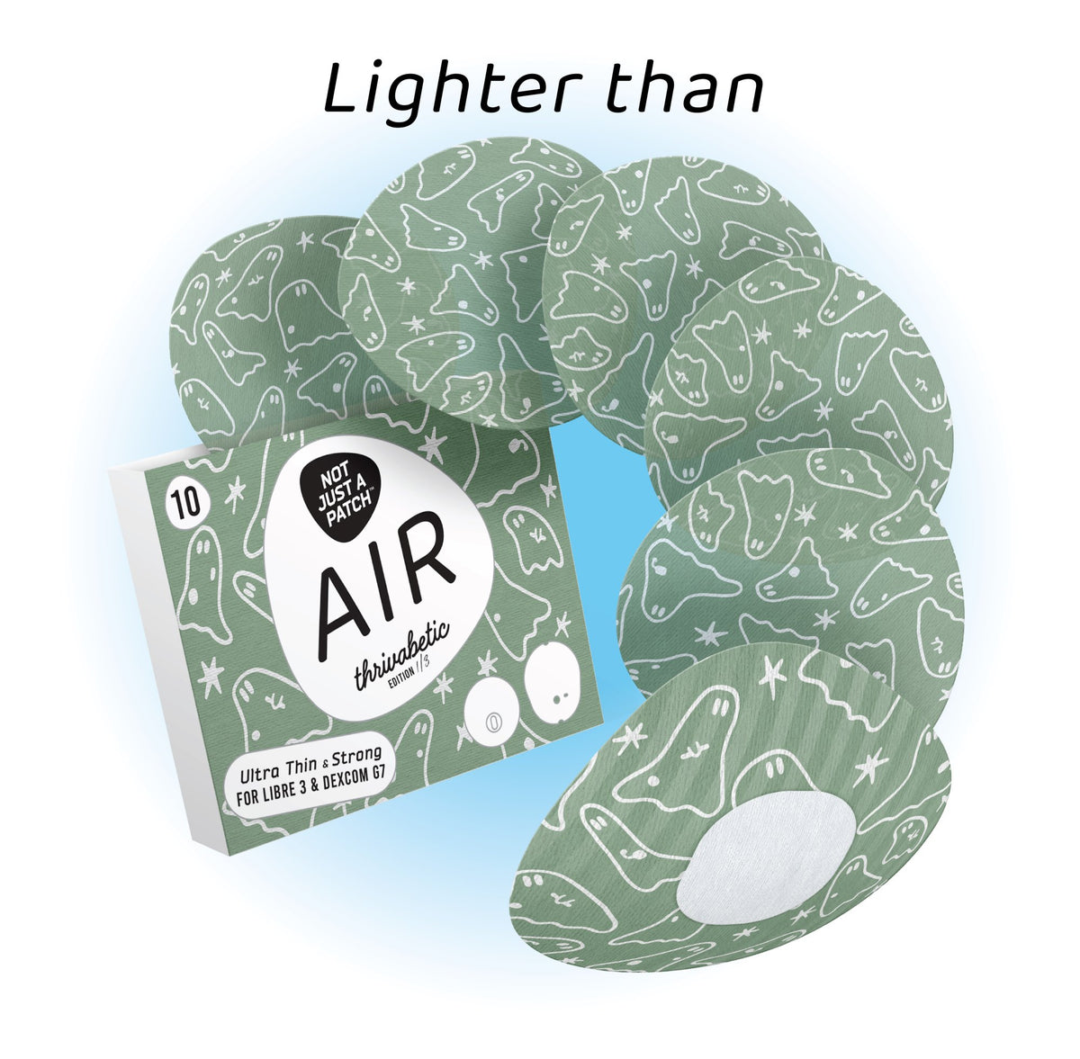 Not Just a Patch × Thrivabetic Air: T1D Ghostly Mode for Dexcom G7 — Pack of 10
